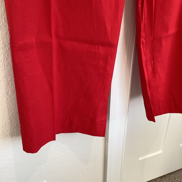 Anthropologie COLETTE Cropped Wide-Leg Pants Maeve Magic Fabric 16W Red NWT - Picture 7 of 15